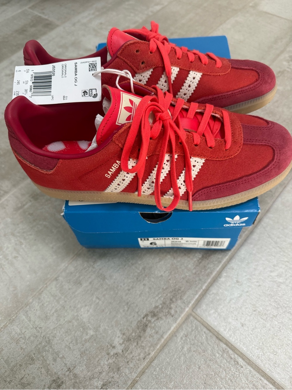 adidas Samba OG Red Suede Sneakers